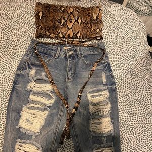 Crop Top & Ripped Jeans
